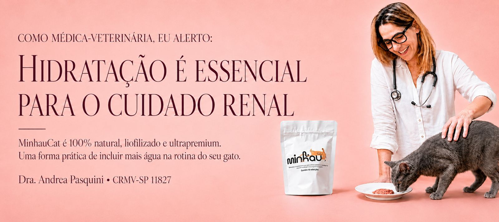 Dra. Andrea Pasquini explica a importância da hidratação na rotina dos gatos