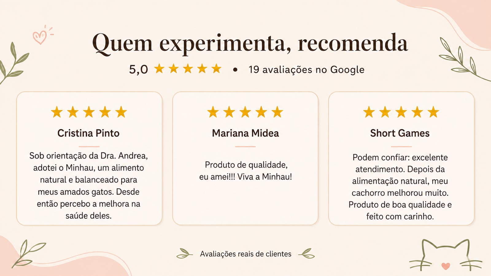 Avaliações reais no Google: Cristina Pinto, Mariana Midea e Short Games